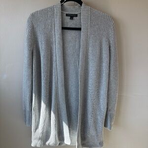 Banana Republic Thick Knit Glitter Silver Gray Long Cardigan, Medium